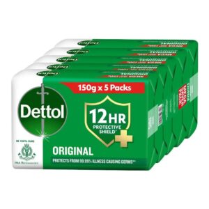 Dettol Original Bathing Soap Bar 150g (Pack of 5)