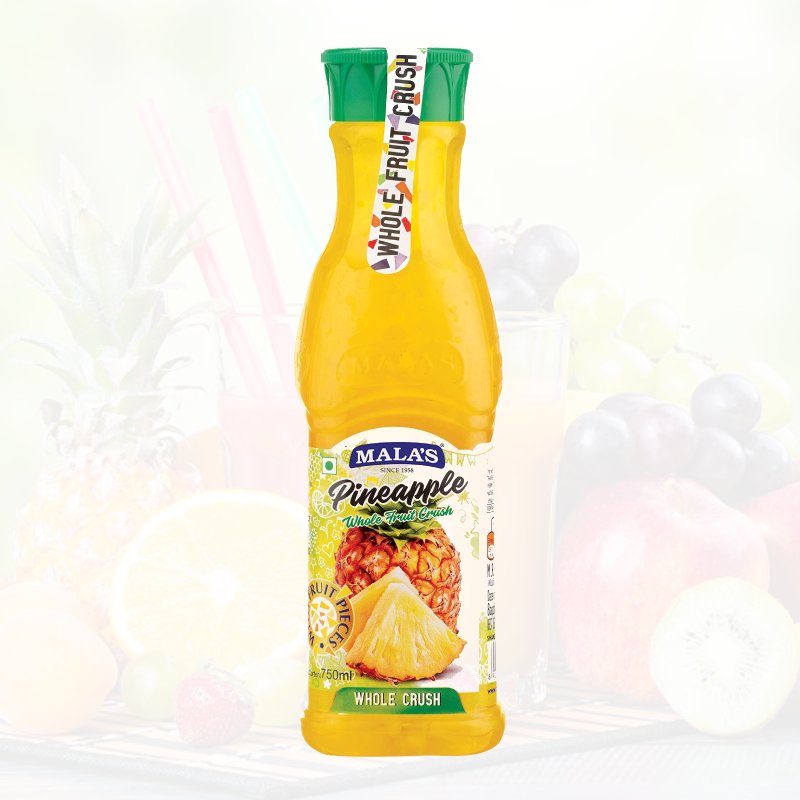 Malas Pineapple Crush - Sweet & Tangy Flavour, 750 ml