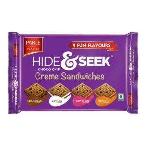 Parle Hide & Seek 4 Fun Flavours Choco Chip Creme Sandwich Biscuits 400g