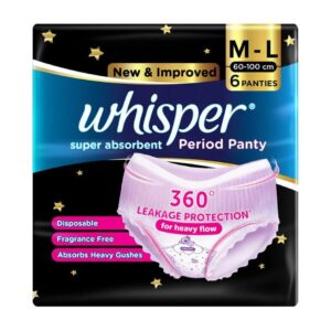 Whisper Period Panty M-L Pack of 6